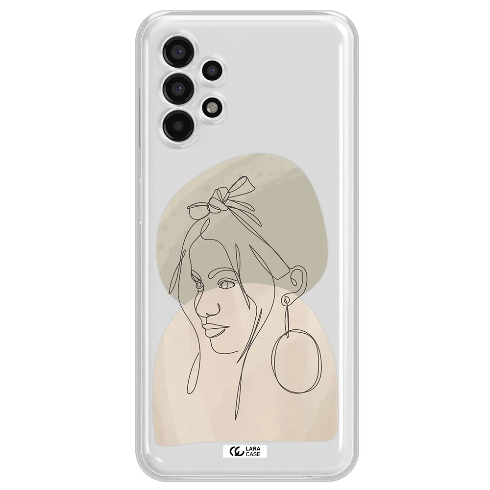 Abstract Female Face Line Art Samsung A13 4g Clear TPU Case
