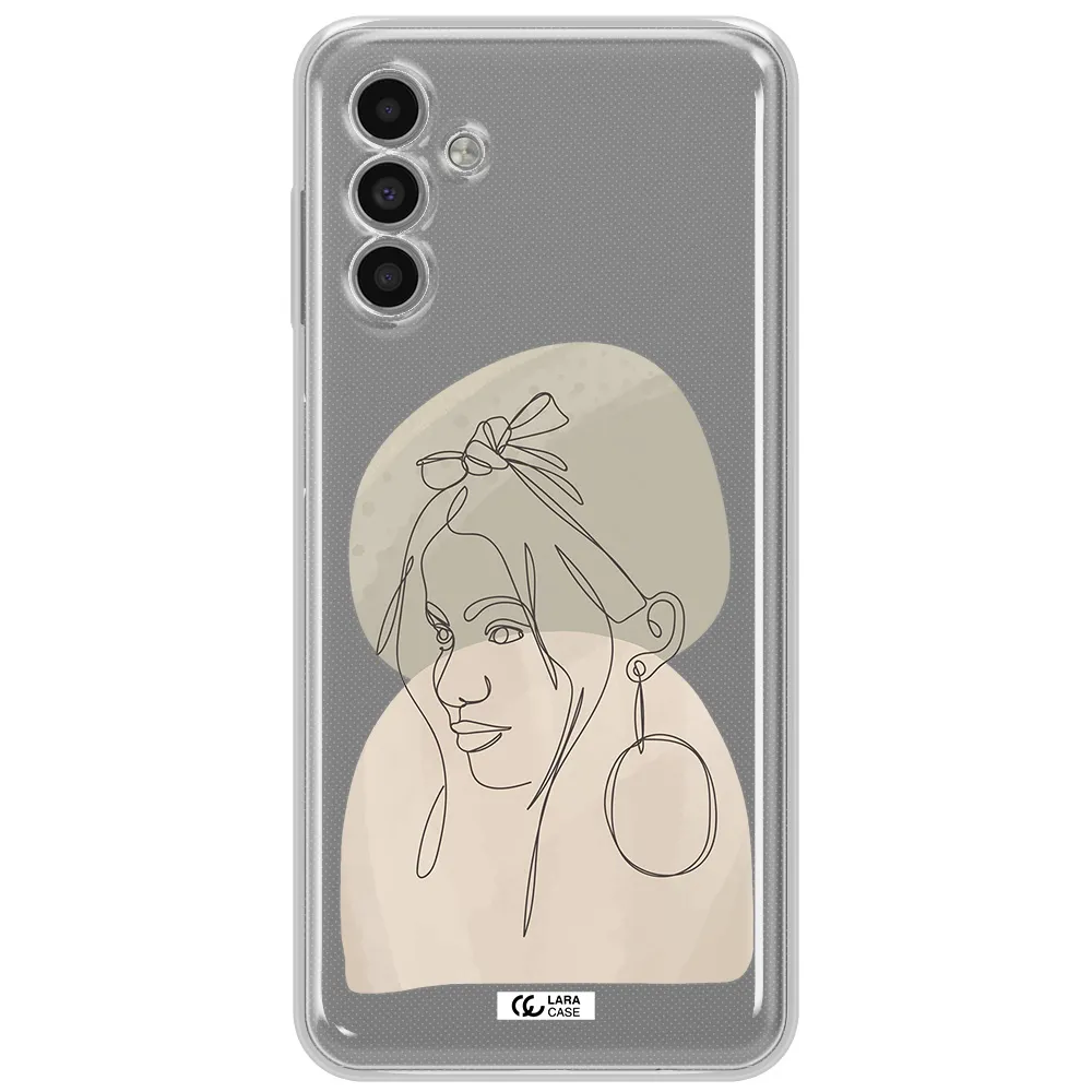 Abstract Female Face Line Art Samsung A13 5G Clear Tpu Case
