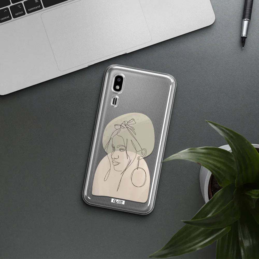 Abstract Female Face Line Art Samsung A2 Core Clear TPU Case