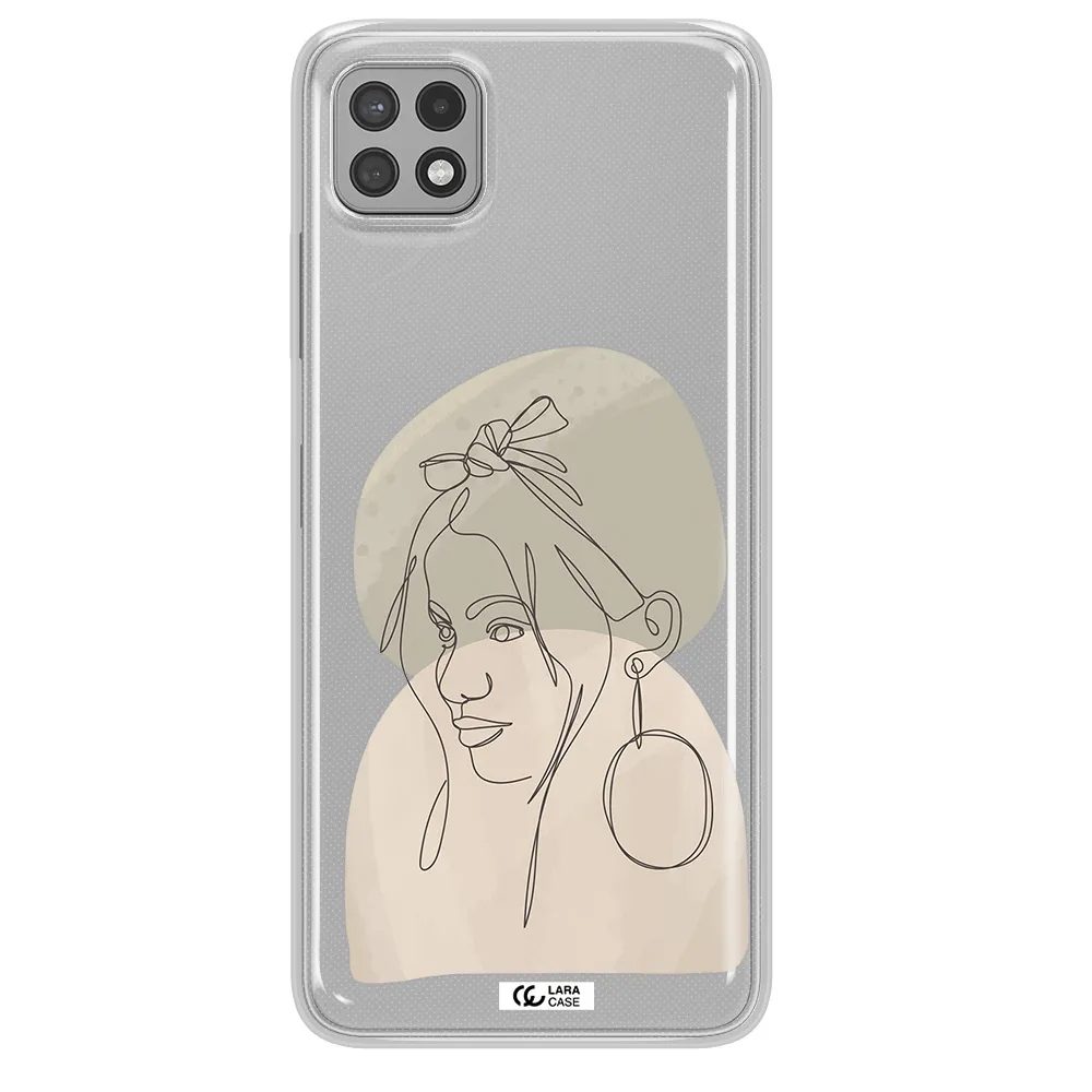 Abstract Female Face Line Art Samsung A22 5g Clear TPU Case