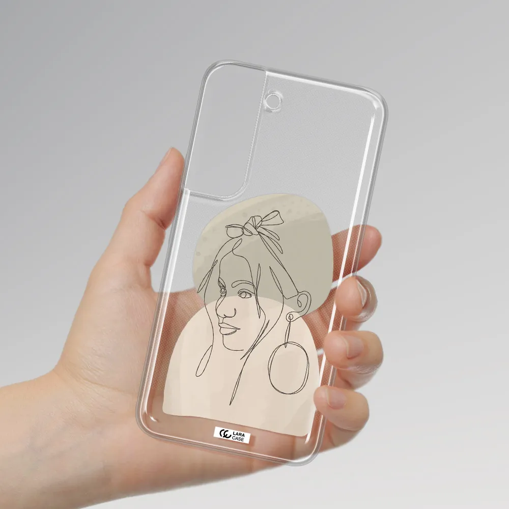 Abstract Female Face Line Art Samsung S 22 Plus Clear TPU Case