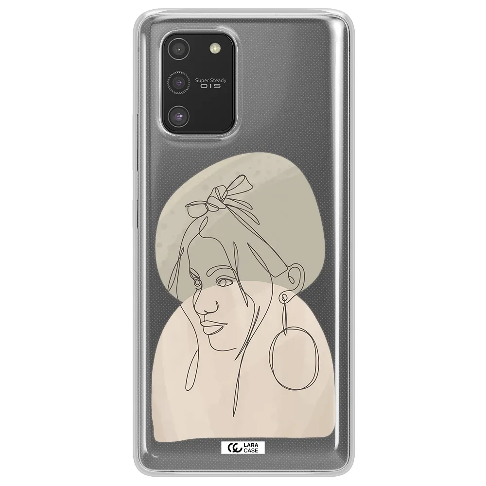 Abstract Female Face Line Art Samsung S10 Lite Clear TPU Case