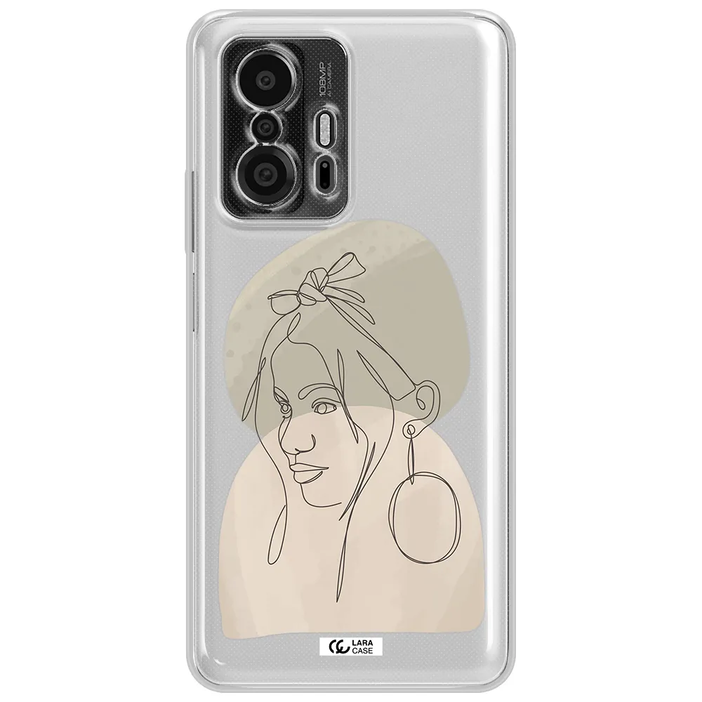 Abstract Female Face Line Art Xiaomi 11T Pro Clear Tpu Case