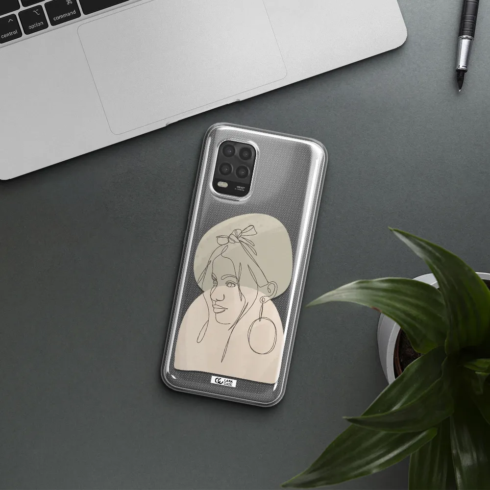 Abstract Female Face Line Art Xiaomi Mi 10 Lite Clear TPU Case