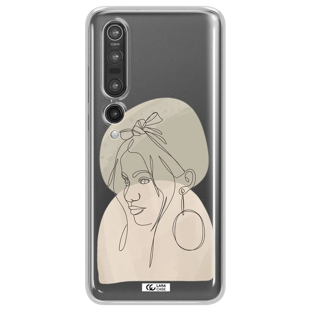 Abstract Female Face Line Art Xiaomi Mi 10 Pro Clear TPU Case