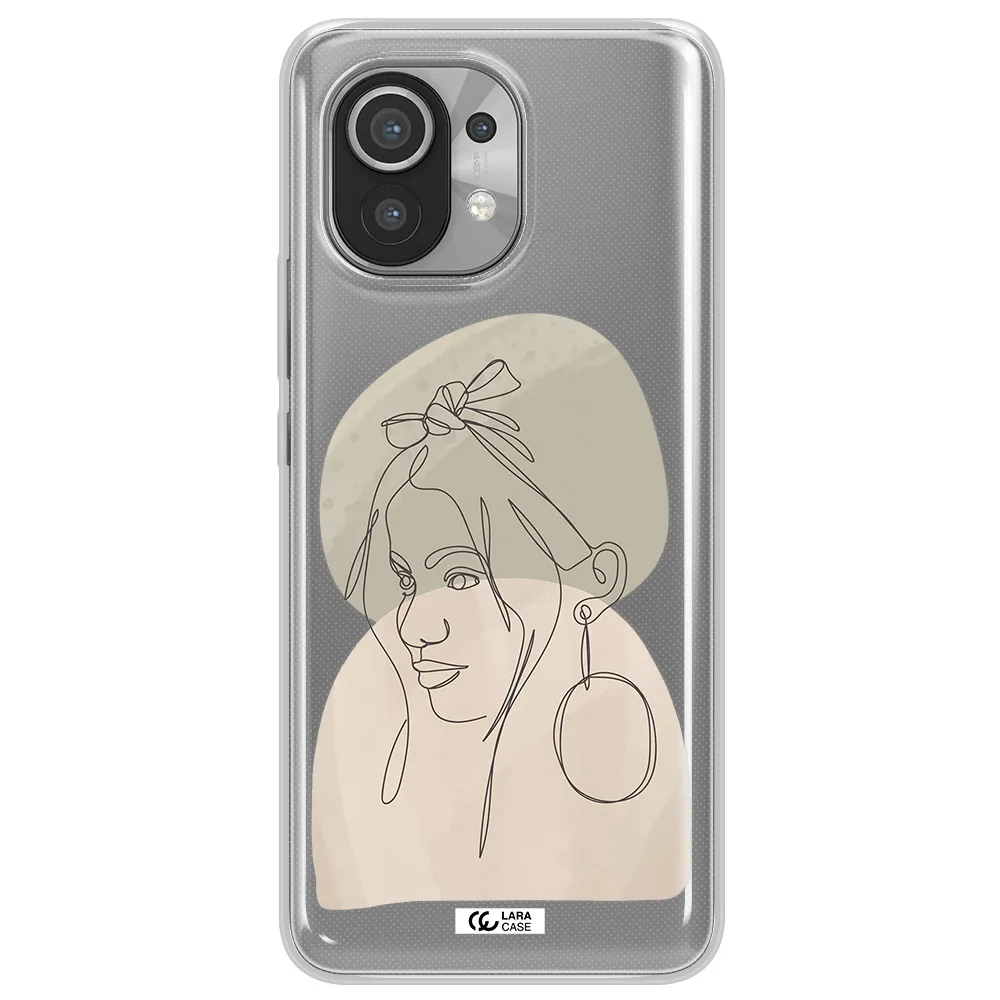 Abstract Female Face Line Art Xiaomi Mi 11 Clear TPU Case