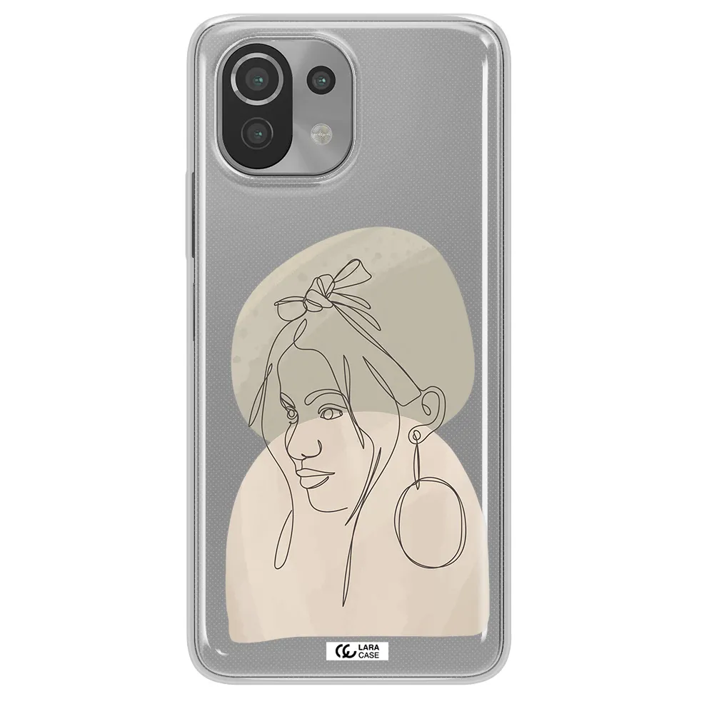 Abstract Female Face Line Art Xiaomi Mi 11 Lite Clear TPU Case