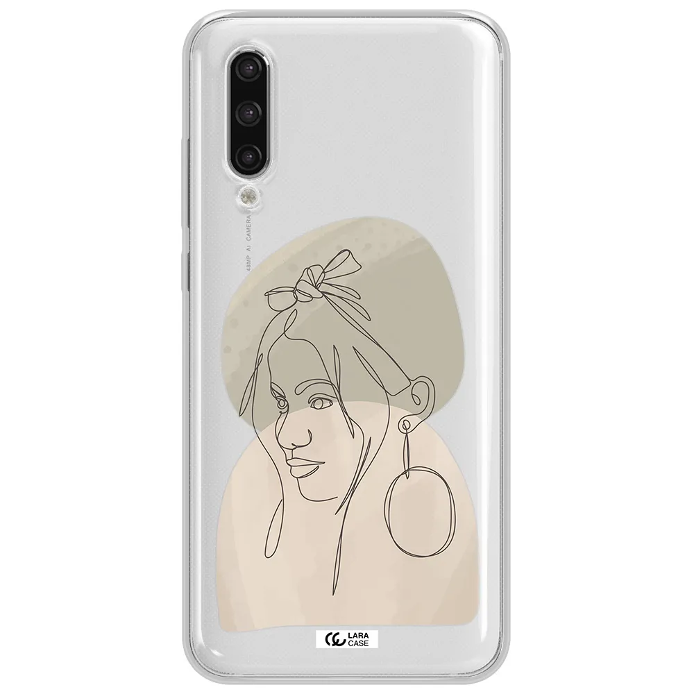 Abstract Female Face Line Art Xiaomi Mi 9 Lite Clear Tpu Case