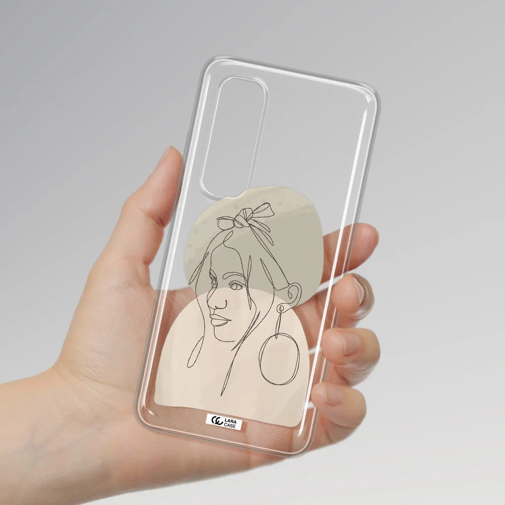 Abstract Female Face Line Art Xiaomi Mi Note 10 Lite Clear TPU Case