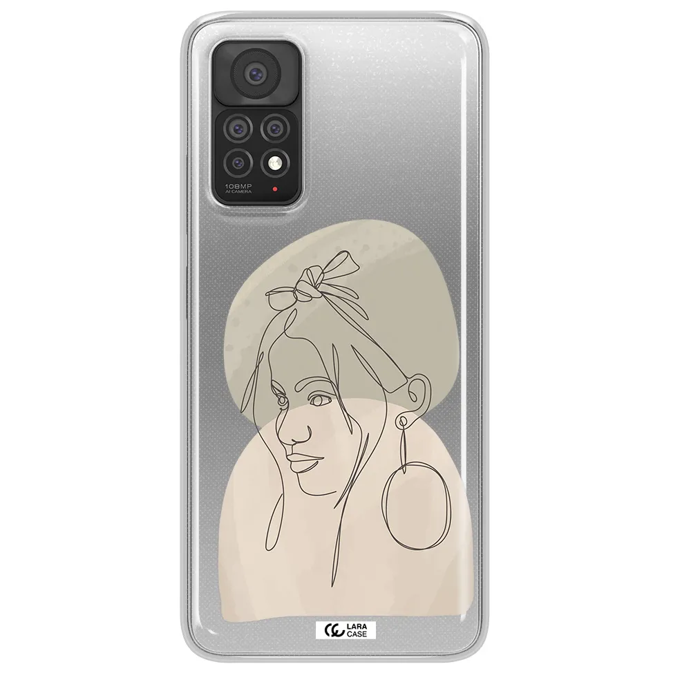 Abstract Female Face Line Art Xiaomi Note 11 Pro Clear TPU Case