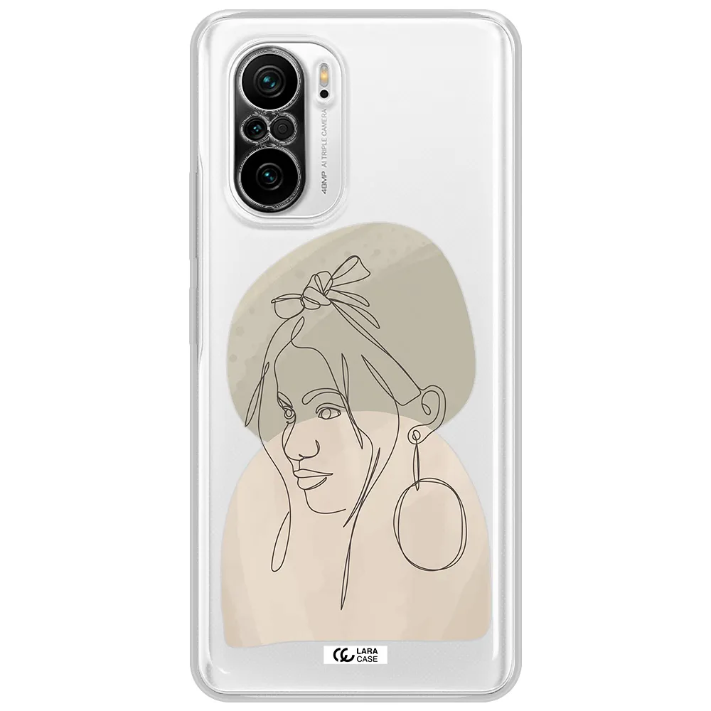 Abstract Female Face Line Art Xiaomi Poco F3 Clear Tpu Case