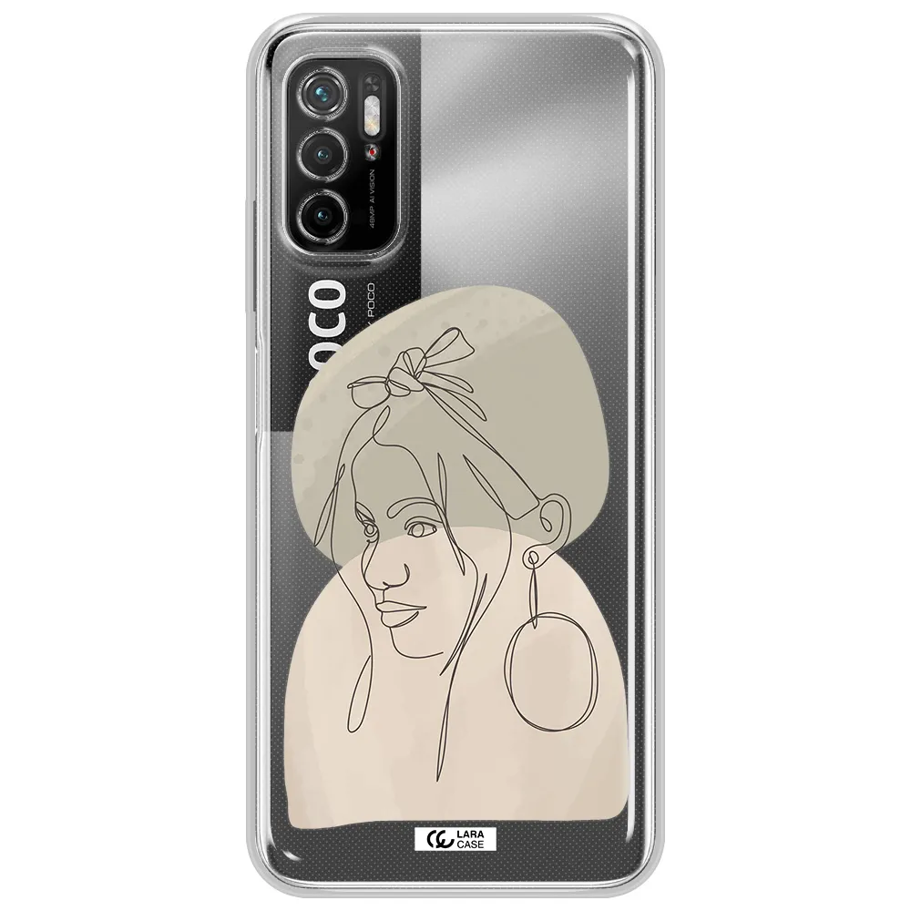 Abstract Female Face Line Art Xiaomi Poco M4 Pro 5G Clear Tpu Case