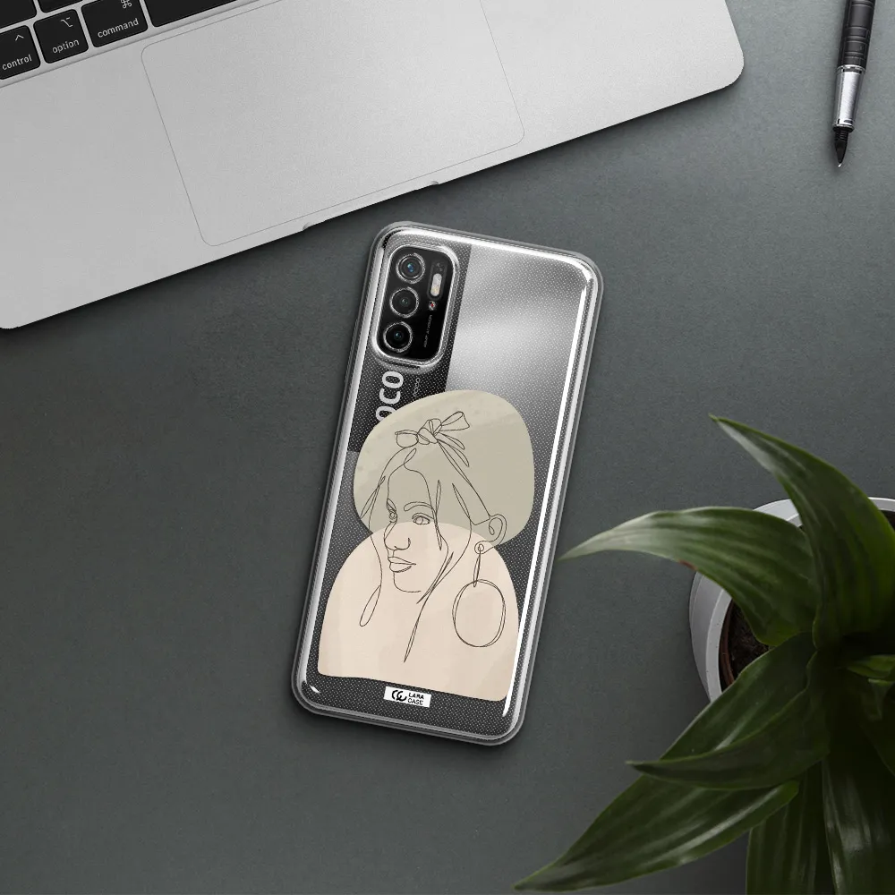 Abstract Female Face Line Art Xiaomi Poco M4 Pro 5G Clear Tpu Case