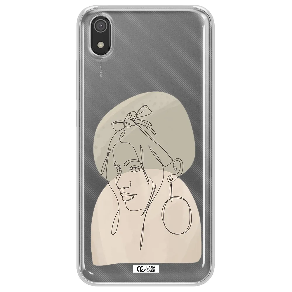 Abstract Female Face Line Art Xiaomi Redmi 7A Clear TPU Case