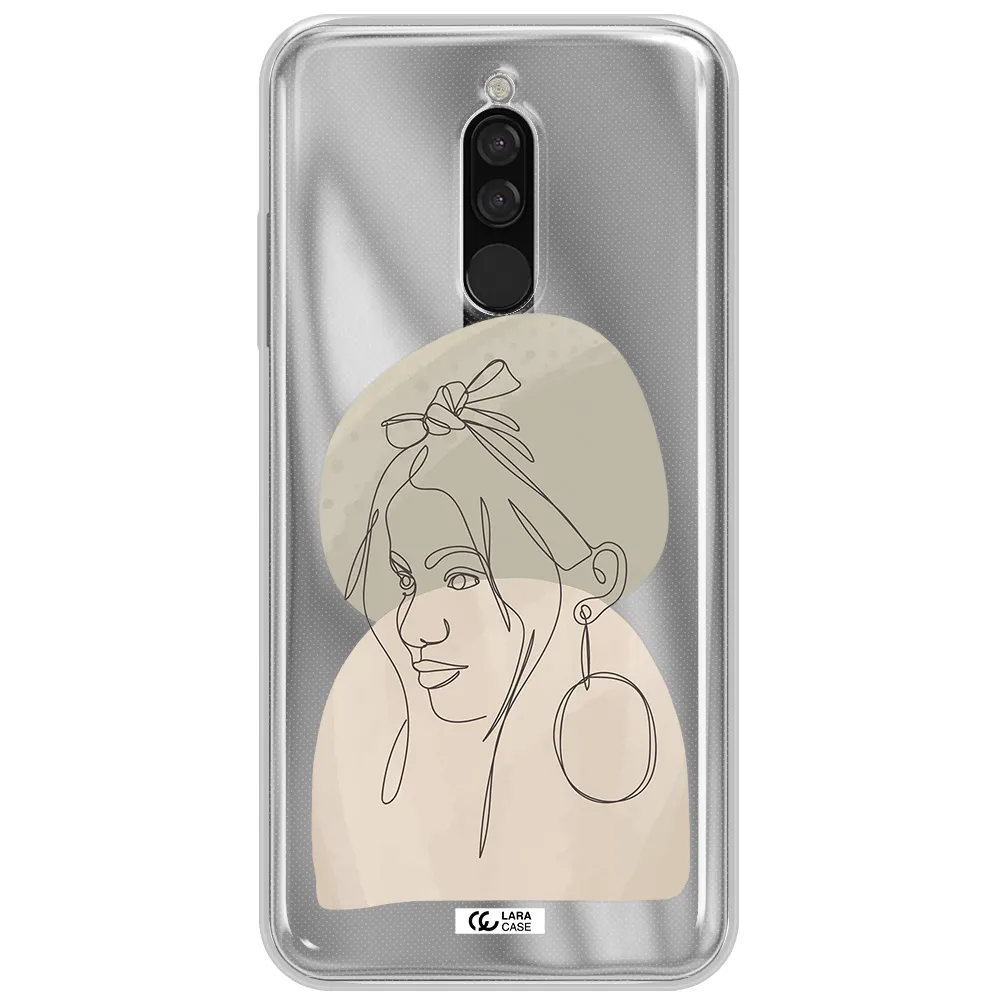 Abstract Female Face Line Art Xiaomi Redmi 8 Clear Tpu Case