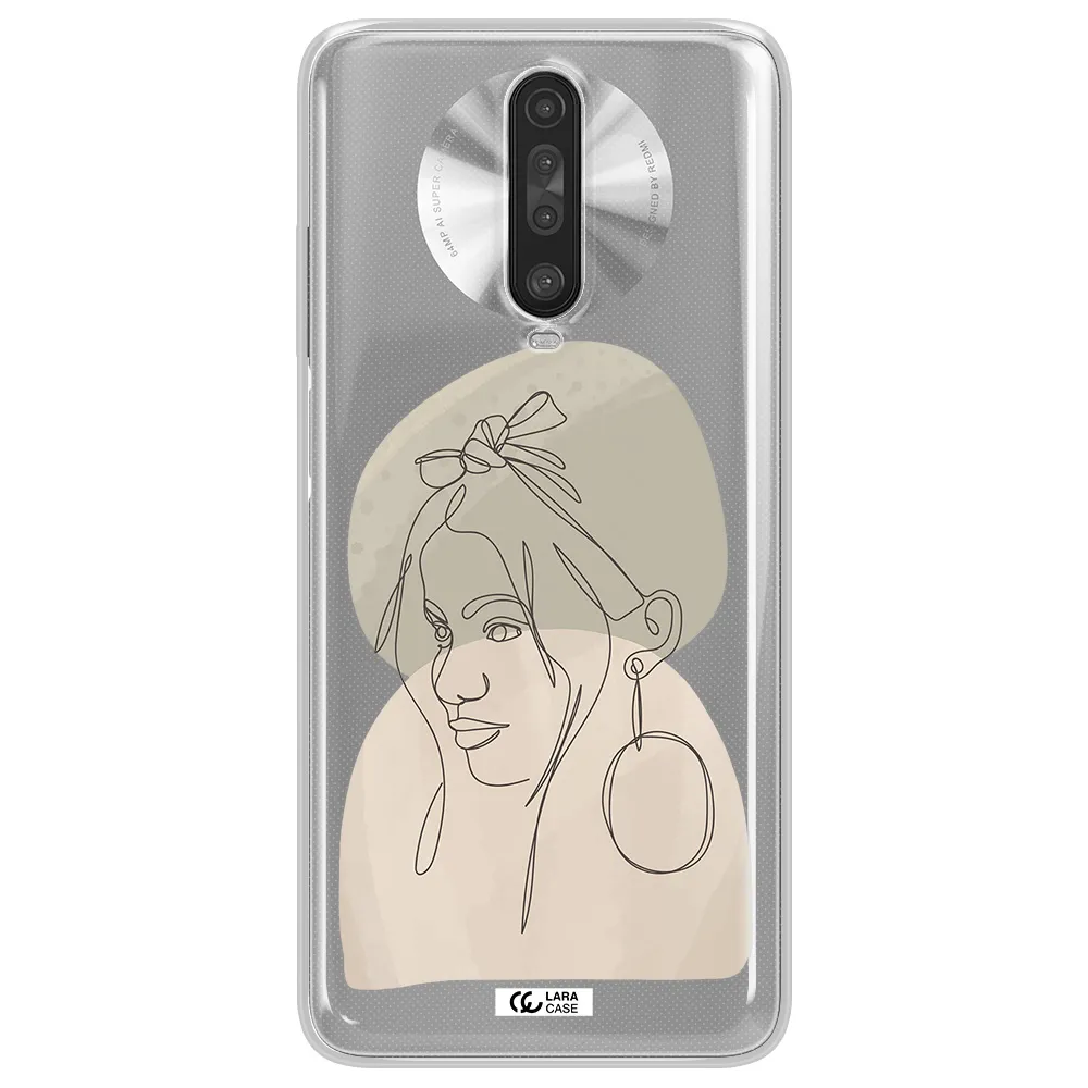 Abstract Female Face Line Art Xiaomi Redmi K30 Clear TPU Case