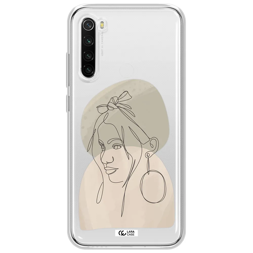 Abstract Female Face Line Art Xiaomi Redmi Note 8T Clear Tpu Case