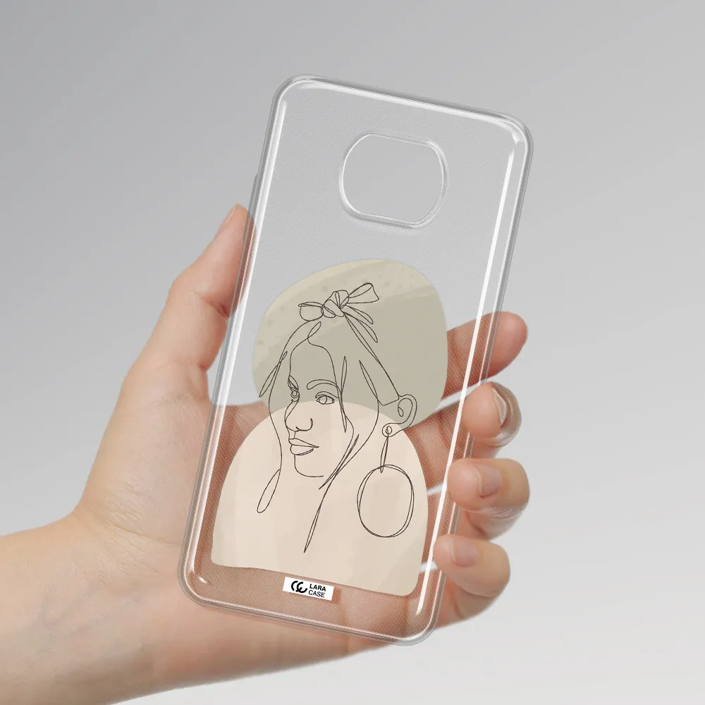 Abstract Female Face Line Art Xiaomi Redmi Note 9T Clear Tpu Case