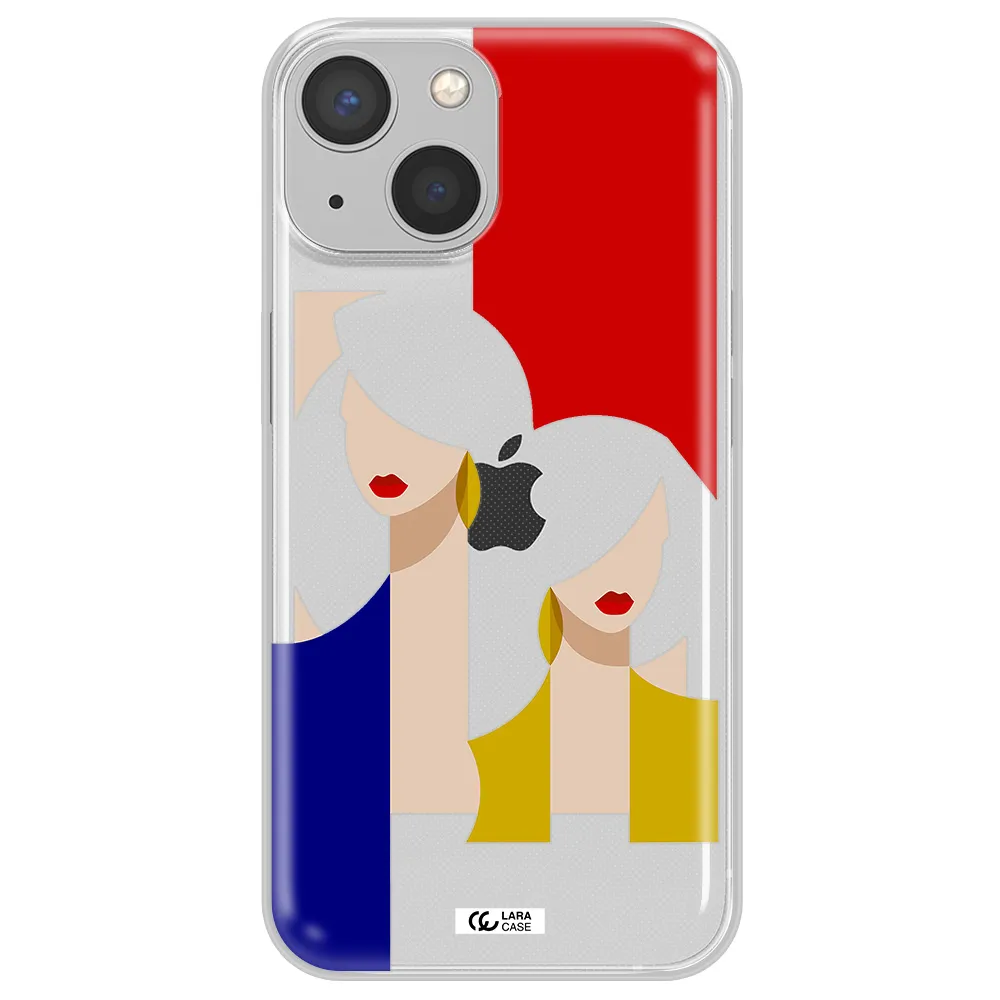Abstract Two Female Portrait Apple iPhone 13 Clear TPU Case