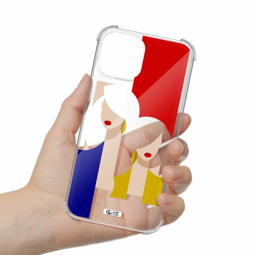 Abstract Two Female Portrait Apple iPhone 13 mini Clear PC Case