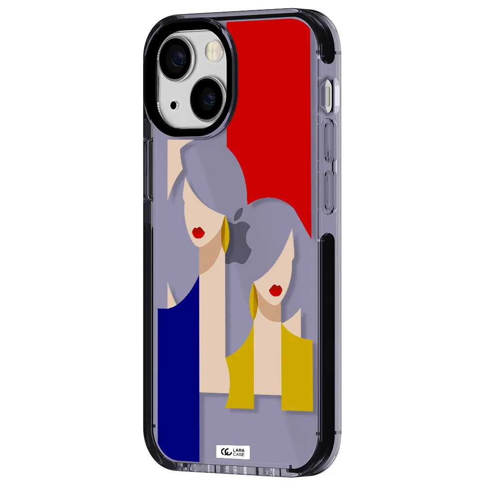 Abstract Two Female Portrait Apple iPhone 13 mini impact Lilac Case