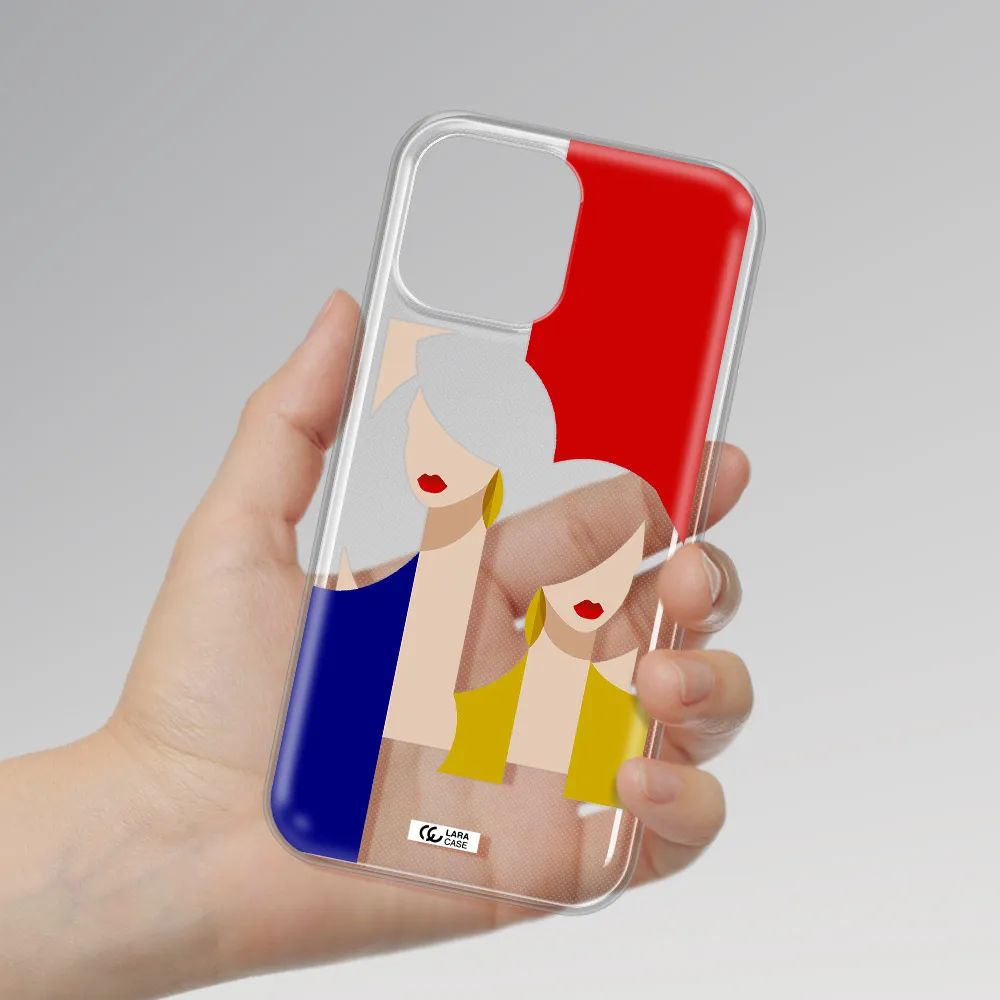 Abstract Two Female Portrait Apple iPhone 13 Pro Clear TPU Case