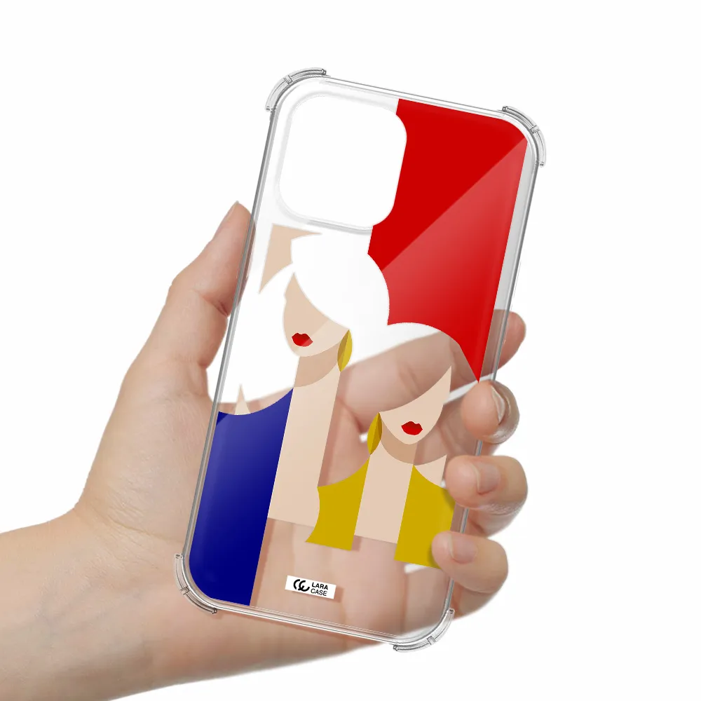 Abstract Two Female Portrait Apple iPhone 13 Pro Max Clear PC Case