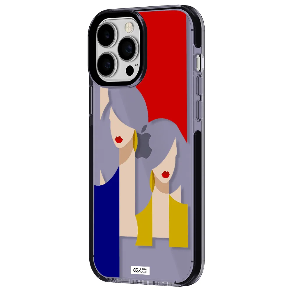 Abstract Two Female Portrait Apple iPhone 13 Pro Max impact Lilac Case