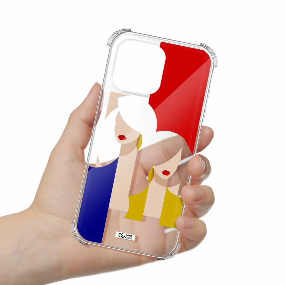 Abstract Two Female Portrait Apple Iphone 16 Pro Max Clear Pc Case