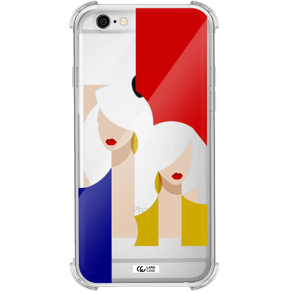 Abstract Two Female Portrait Apple iPhone 6 Clear PC Case