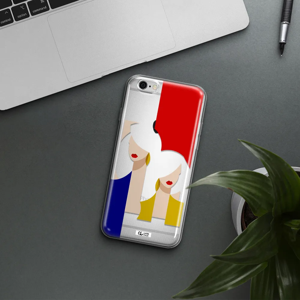 Abstract Two Female Portrait Apple iPhone 6 Clear TPU Case