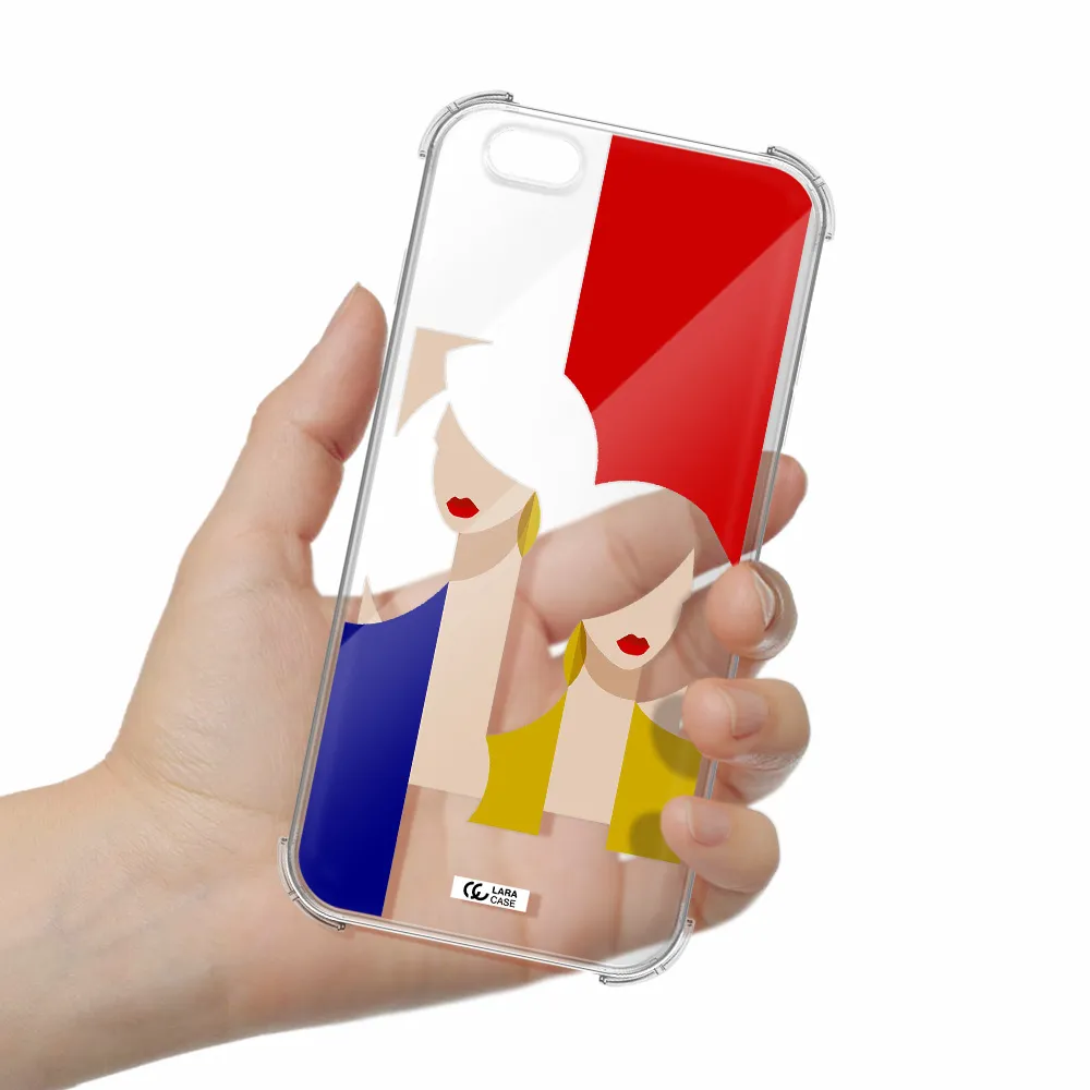 Abstract Two Female Portrait Apple iPhone 6 plus Clear PC Case