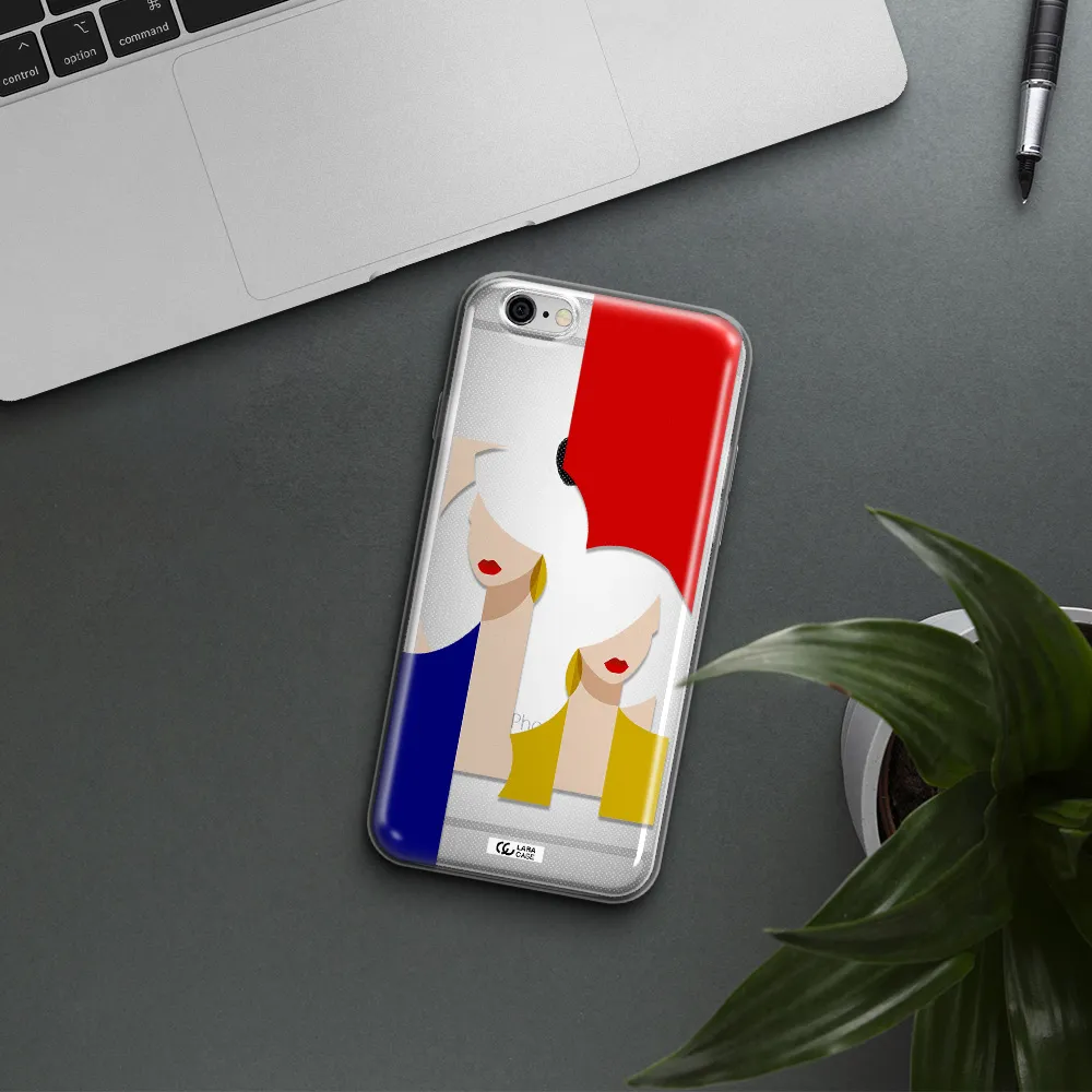 Abstract Two Female Portrait Apple iPhone 6 plus Clear TPU Case