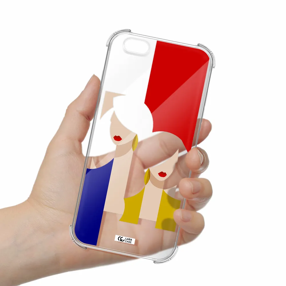 Abstract Two Female Portrait Apple iPhone 6 s plus Clear PC Case