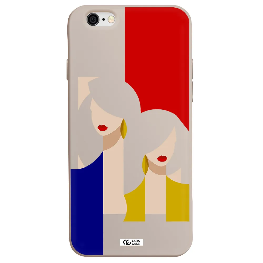 Abstract Two Female Portrait Apple iPhone 6 Silicone Stone Case