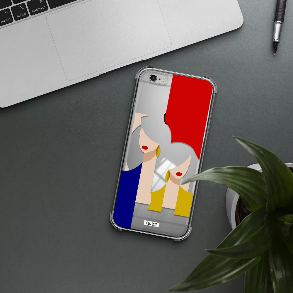 Abstract Two Female Portrait Apple iPhone 6S Clear PC Case