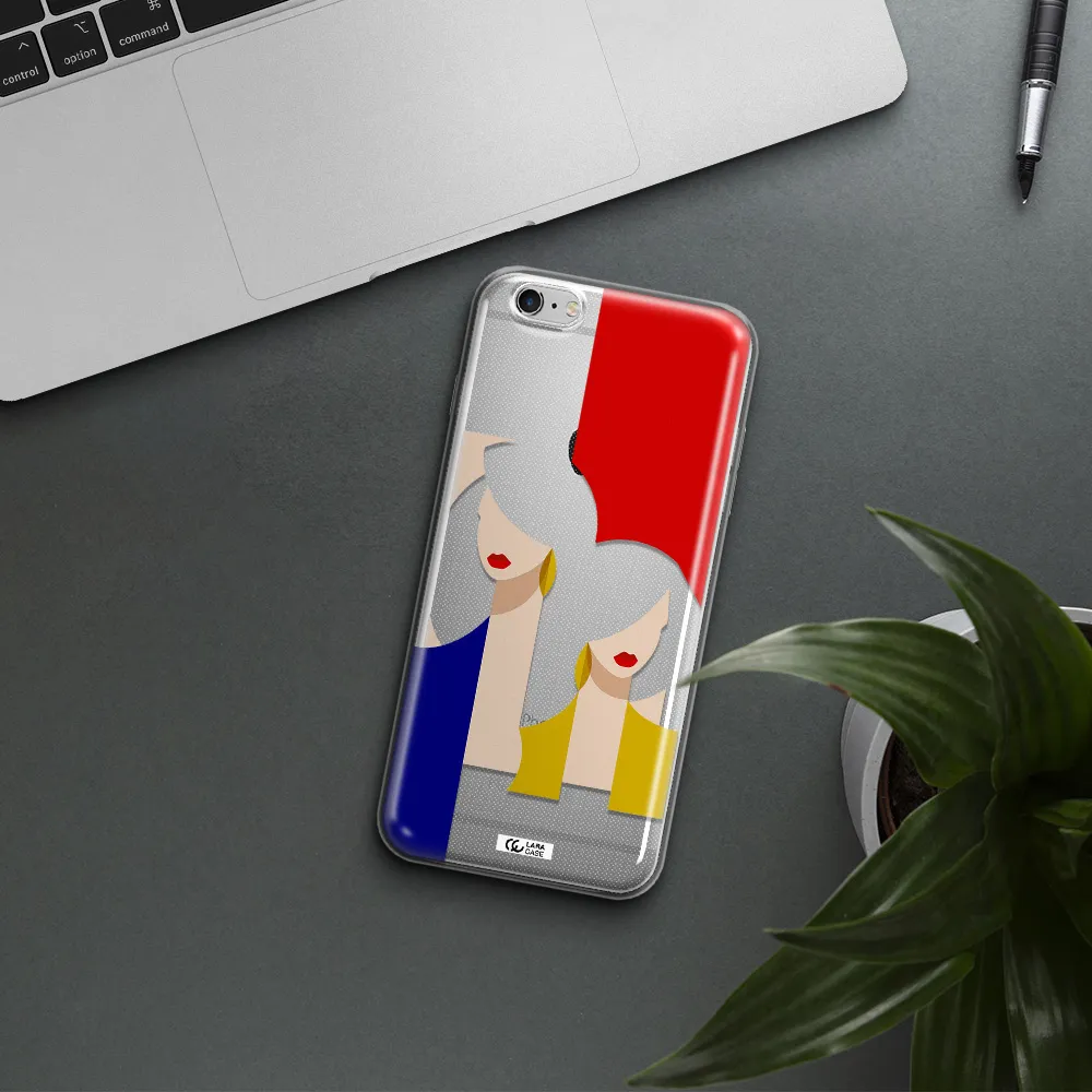 Abstract Two Female Portrait Apple iPhone 6S Clear TPU Case