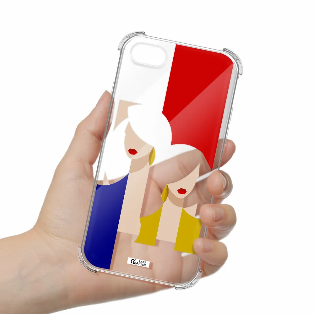 Abstract Two Female Portrait Apple iPhone 7 Clear PC Case