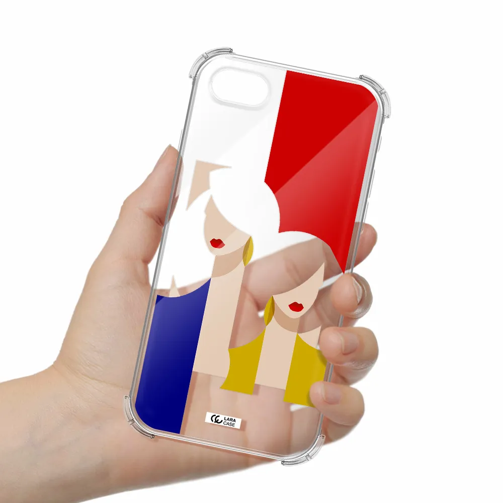 Abstract Two Female Portrait Apple iPhone se 2020 Clear PC Case