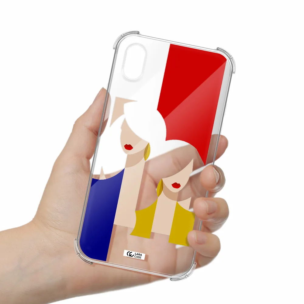 Abstract Two Female Portrait Apple iPhone XR Clear PC Case