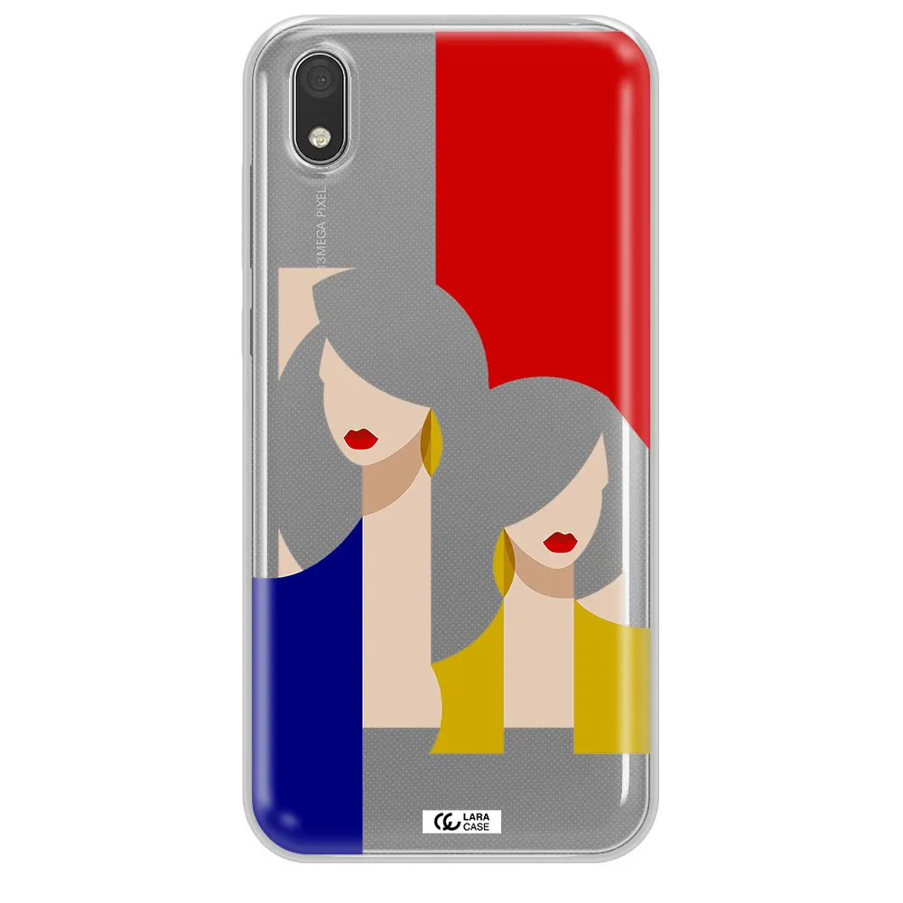 Abstract Two Female Portrait Huawei Honor 8S Clear TPU Case