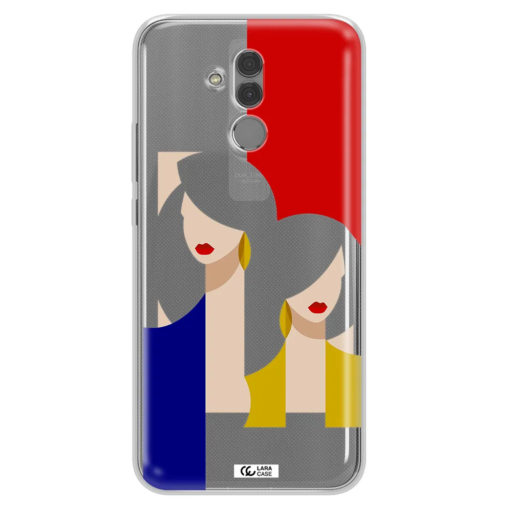 Abstract Two Female Portrait Huawei Mate 20 Lite Clear TPU Case