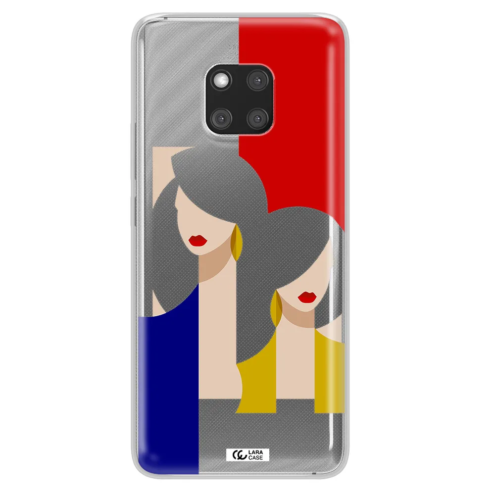 Abstract Two Female Portrait Huawei Mate 20 Pro Clear TPU Case