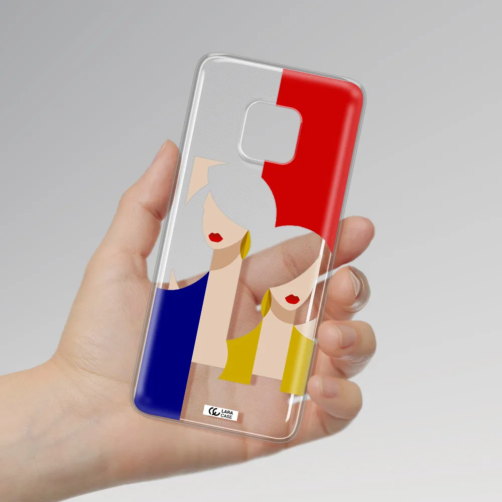 Abstract Two Female Portrait Huawei Mate 20 Pro Clear TPU Case