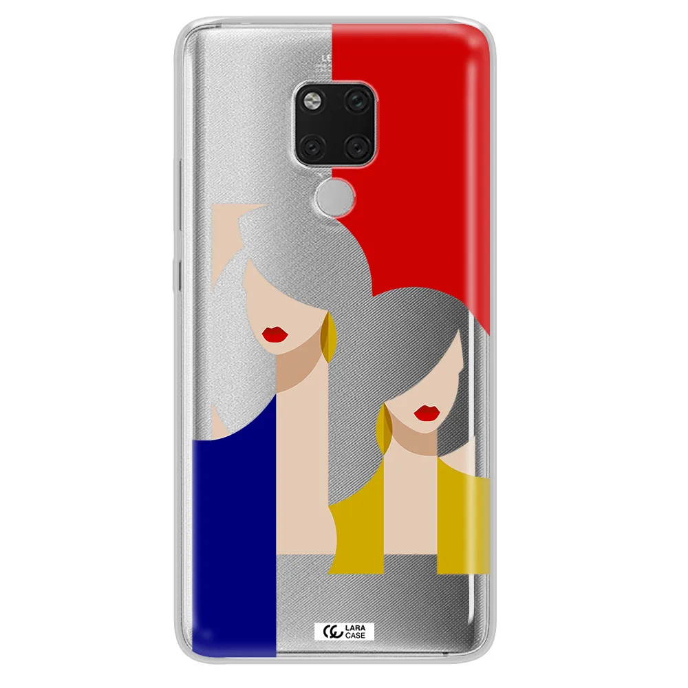 Abstract Two Female Portrait Huawei Mate 20X Clear TPU Case