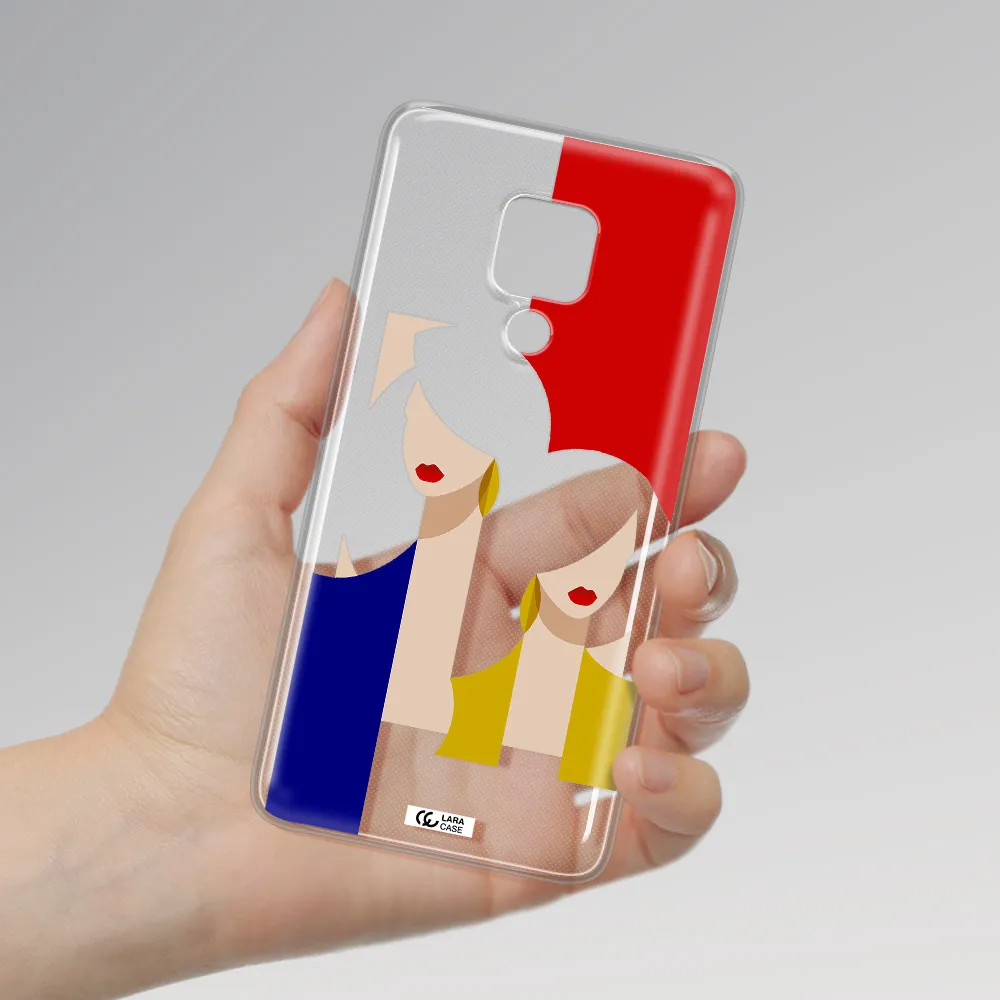 Abstract Two Female Portrait Huawei Mate 20X Clear TPU Case