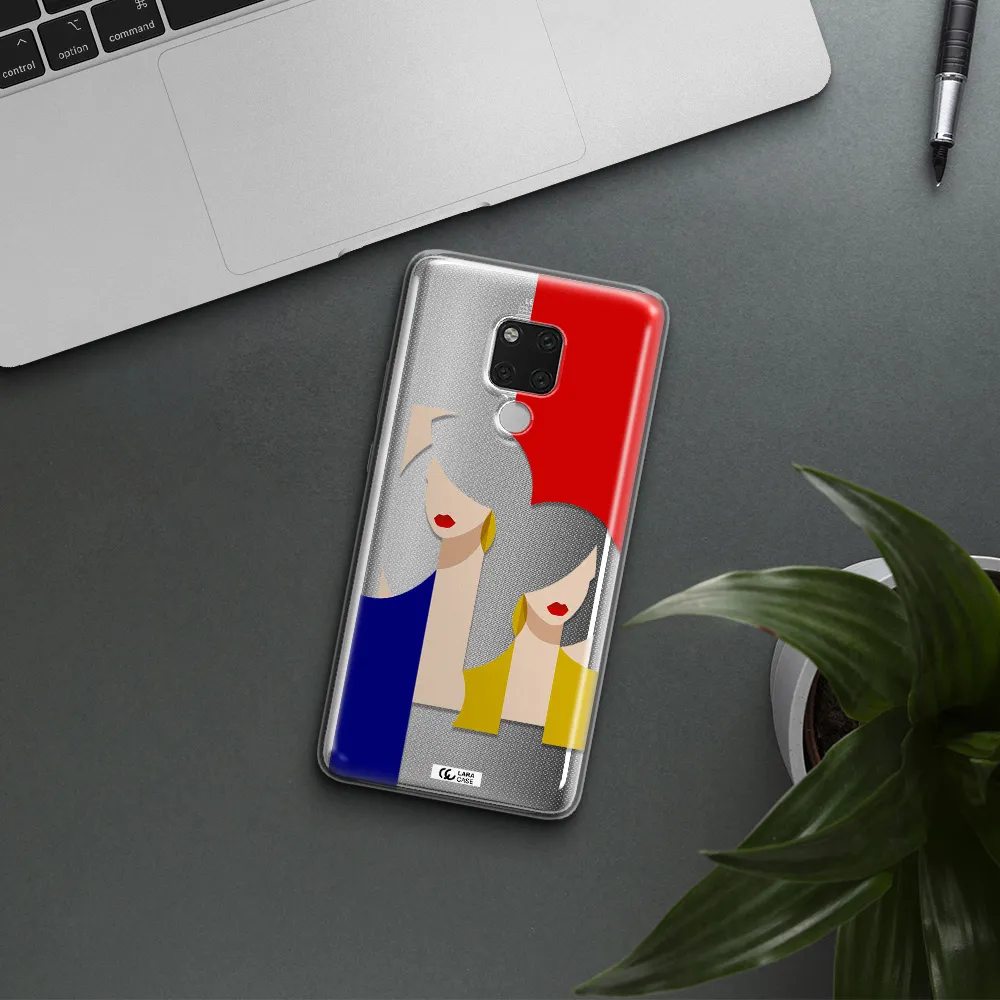 Abstract Two Female Portrait Huawei Mate 20X Clear TPU Case