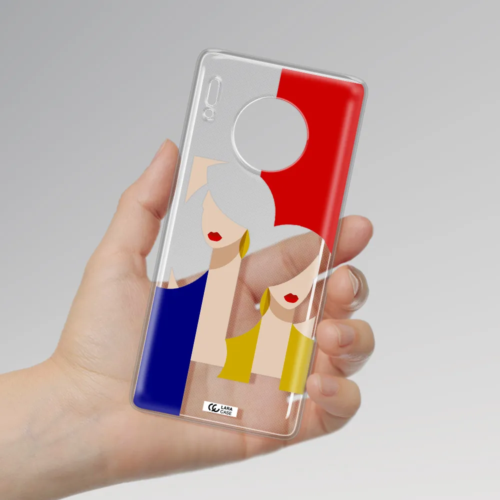 Abstract Two Female Portrait Huawei Mate 30 Pro Clear TPU Case
