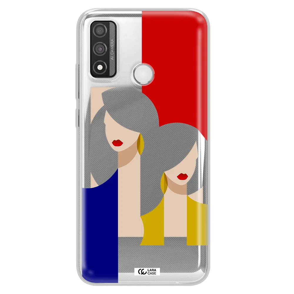 Abstract Two Female Portrait Huawei P Smart 2020 Clear TPU Case