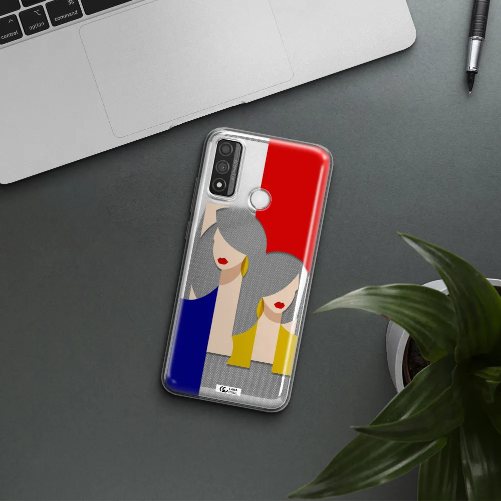 Abstract Two Female Portrait Huawei P Smart 2020 Clear TPU Case